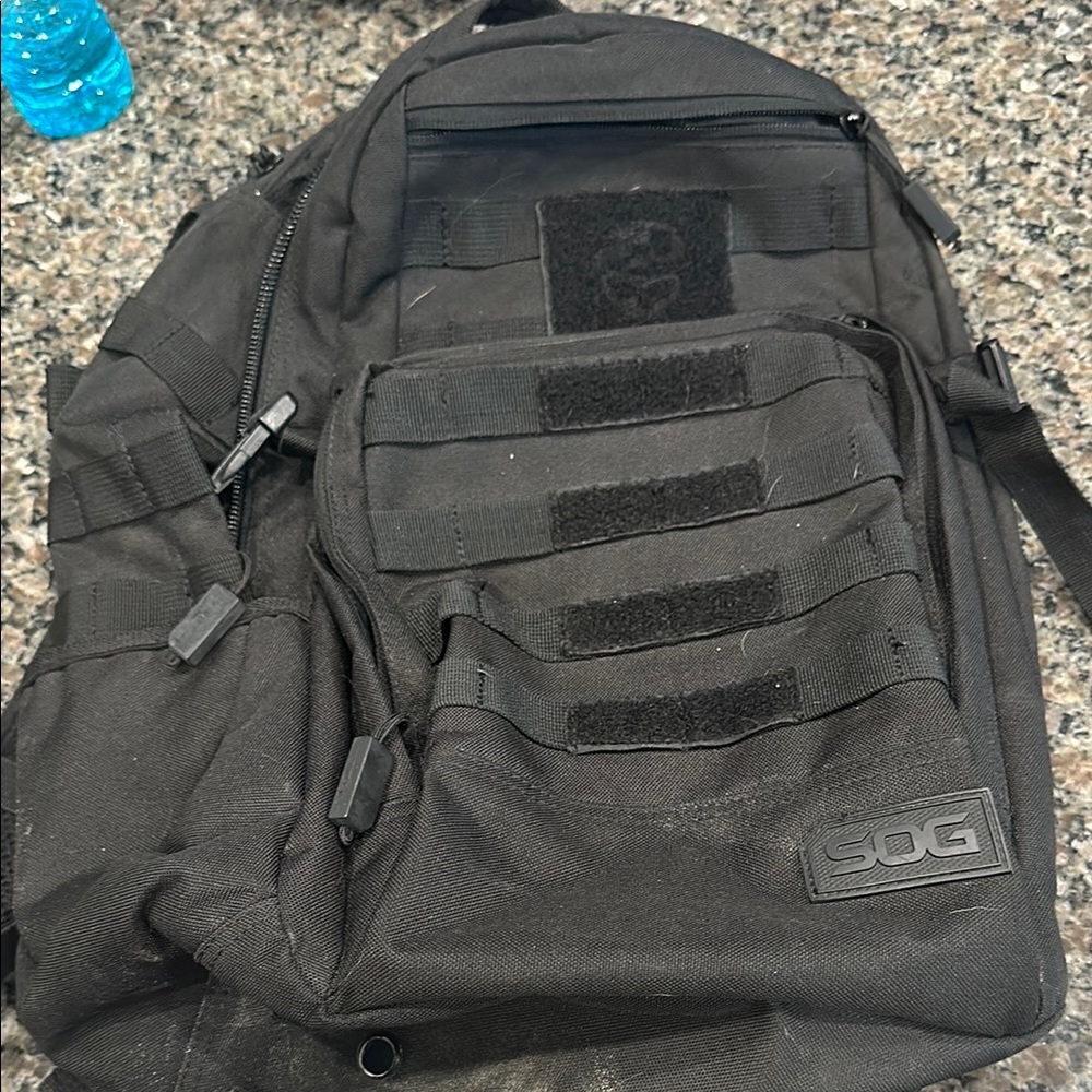 SOG Black Backpack with MOLLE Webbing and Padded Straps